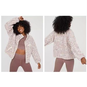 offline by aerie sherpa speckled jacket
